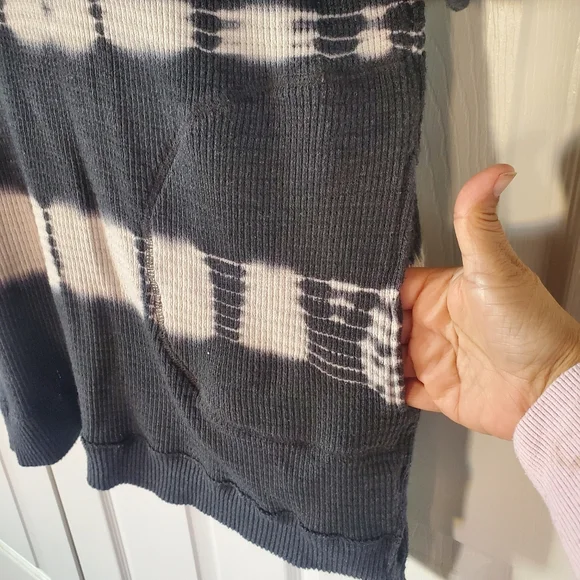 Free People Canyon Wash Tie-Dyed Thermal Tunic Oversized With Pockets Pullover S - Picture 5 of 10